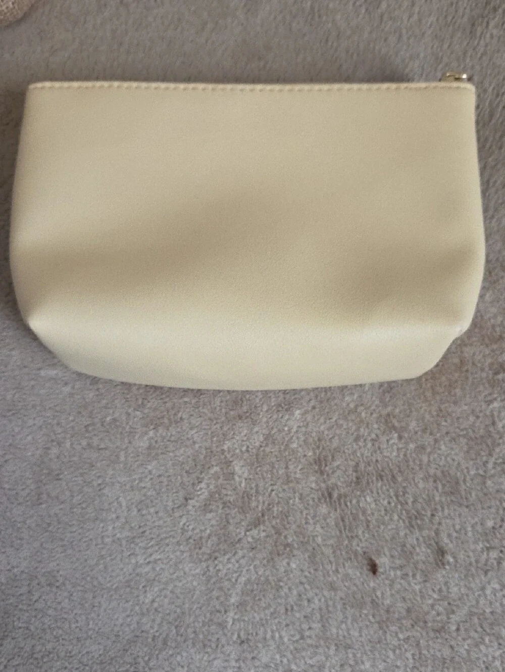 Bvlgari Cream Zip Pouch Cosmetic Clutch